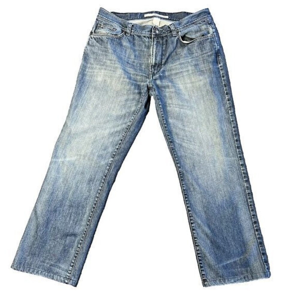 DKNY Jeans Mens 34x30 Medium Wash Straight Leg Denim Pants Blue
